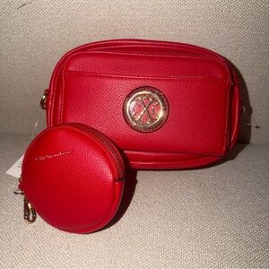 Christian Lacroix Vibrant Red Eve Pebble Camera Crossbody Bag Set